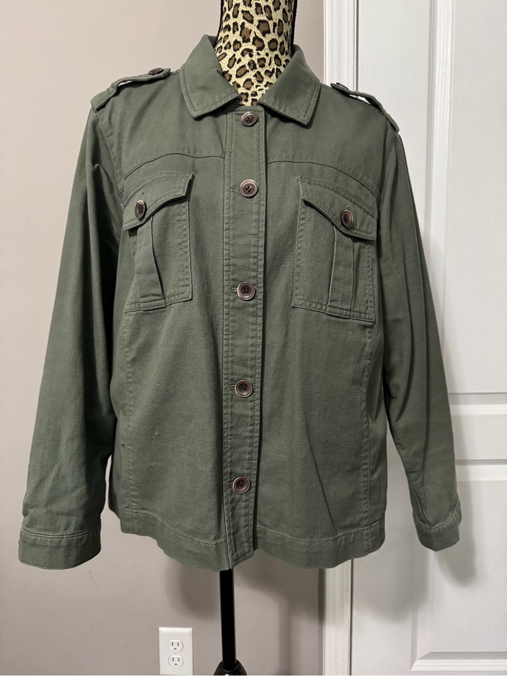 Talbots Olive Green Military Field Jacket